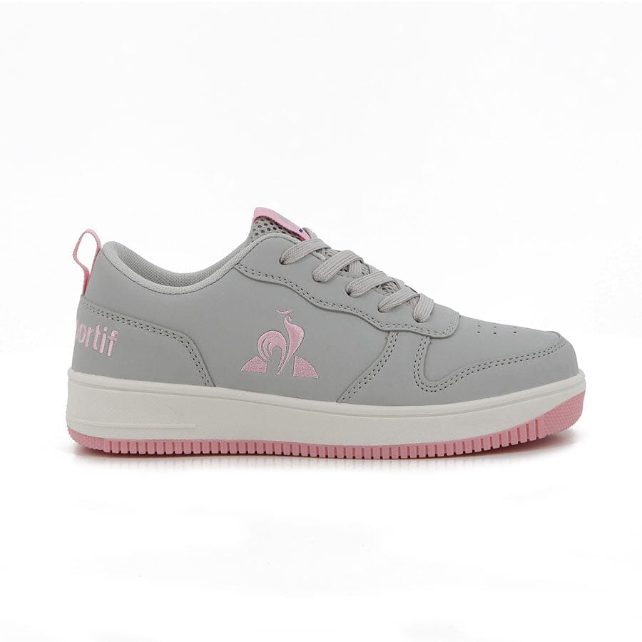 grey and pink basketball shoes