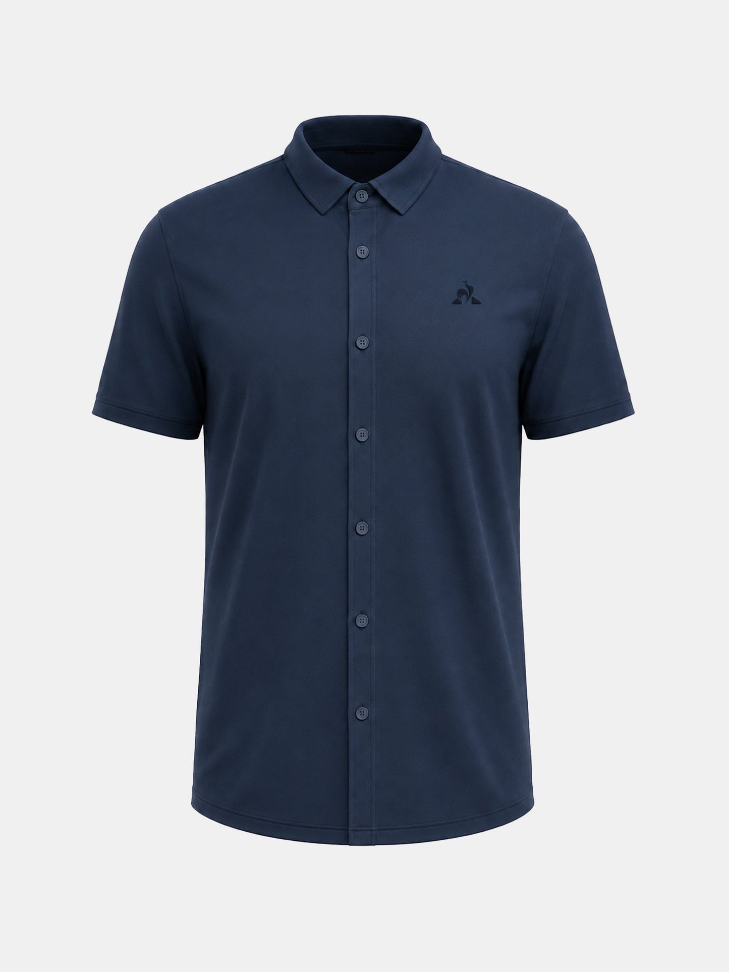Tone-on-Tone Interlock Polo Shirt Navy