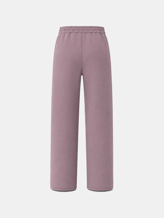 Kids Tone-on-Tone Straight Trousers Mauve