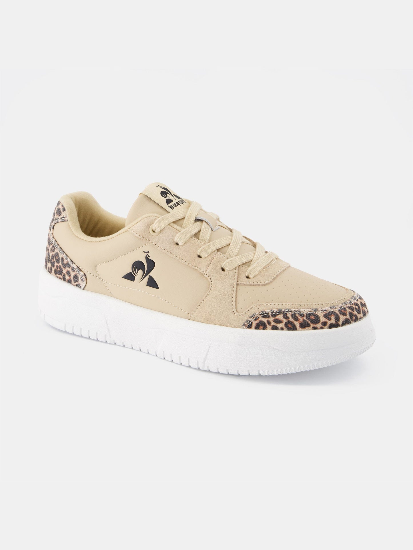 LCS Billie Leather Wedge Sneakers Frost Beige
