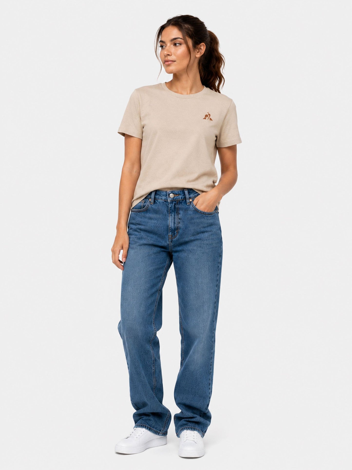 T/T Logo Tee Ladies Beige - Le Coq Sportif