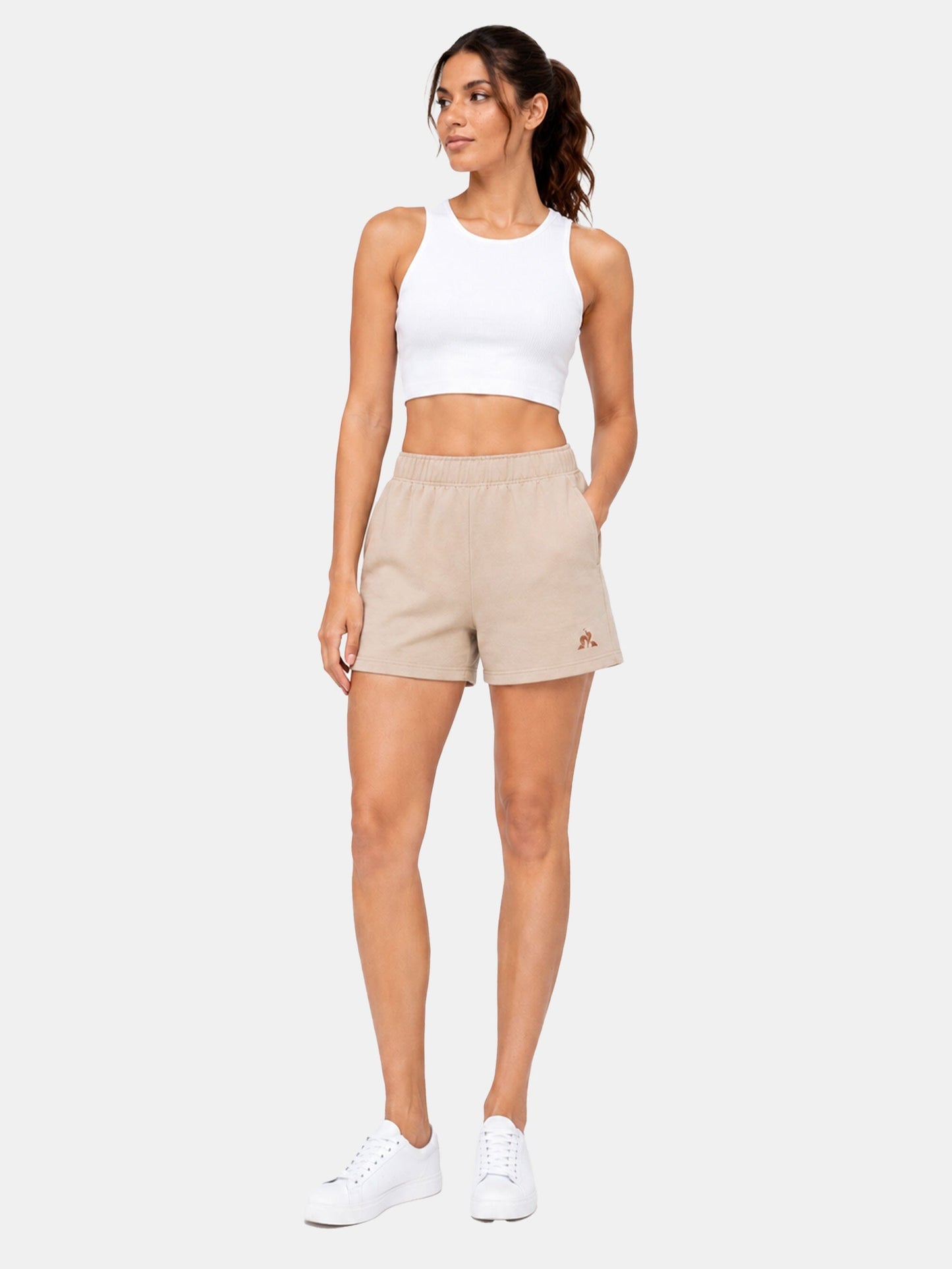T/T Fleece Shorts Ladies Beige - Le Coq Sportif