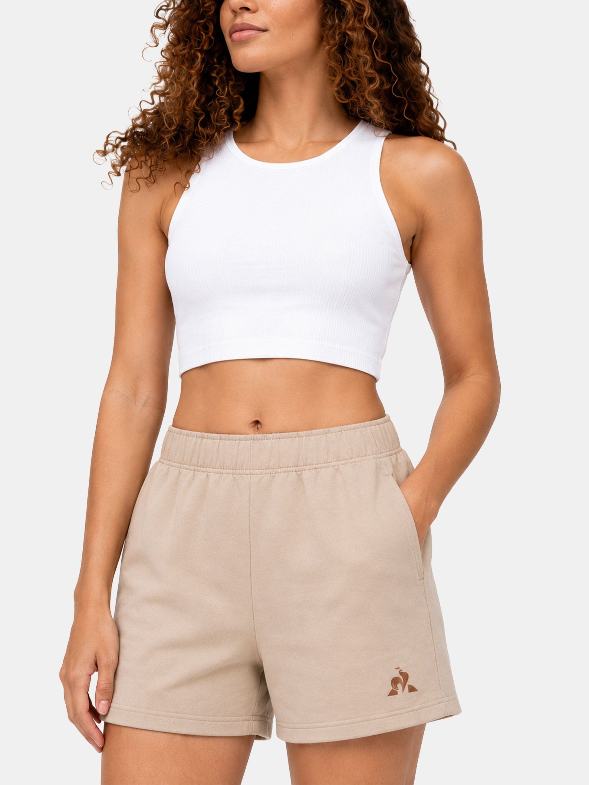 T/T Fleece Shorts Ladies Beige - Le Coq Sportif