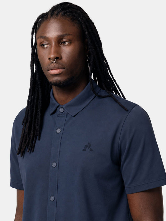Tone-on-Tone Interlock Polo Shirt