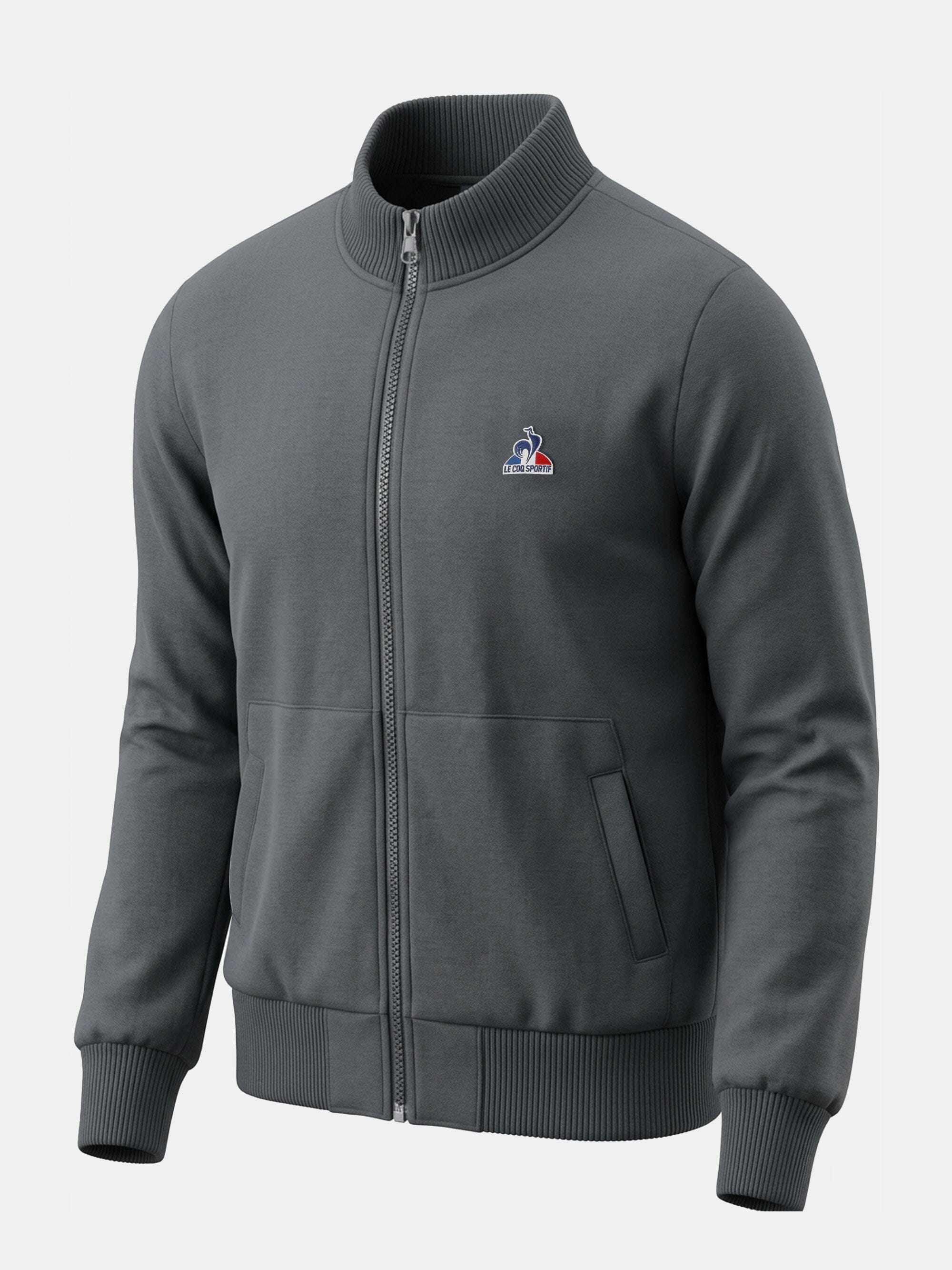 Essential Full Zip Sweater No4 Charcoal – Le Coq Sportif