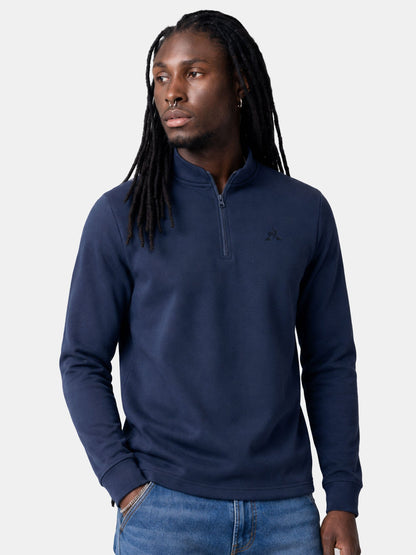 Tone-on-Tone Long Sleeve T-Shirt Navy