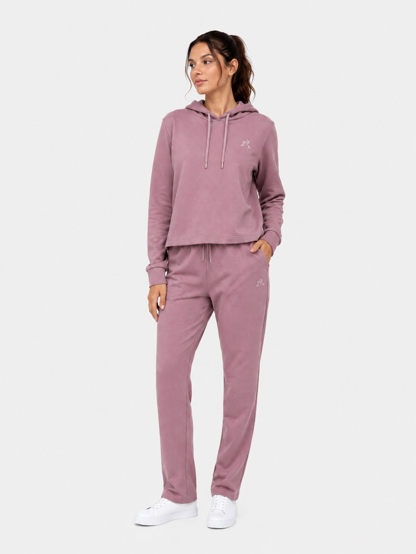 Tone-on-Tone Straight Trousers Mauve