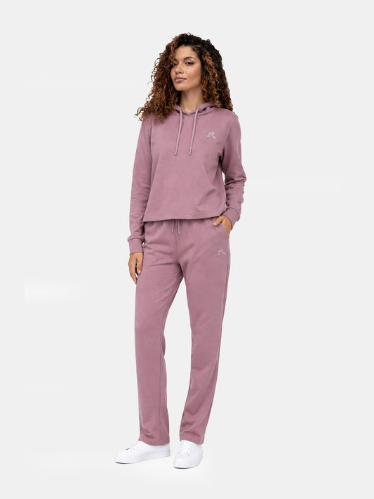 Tone-on-Tone Straight Trousers Mauve