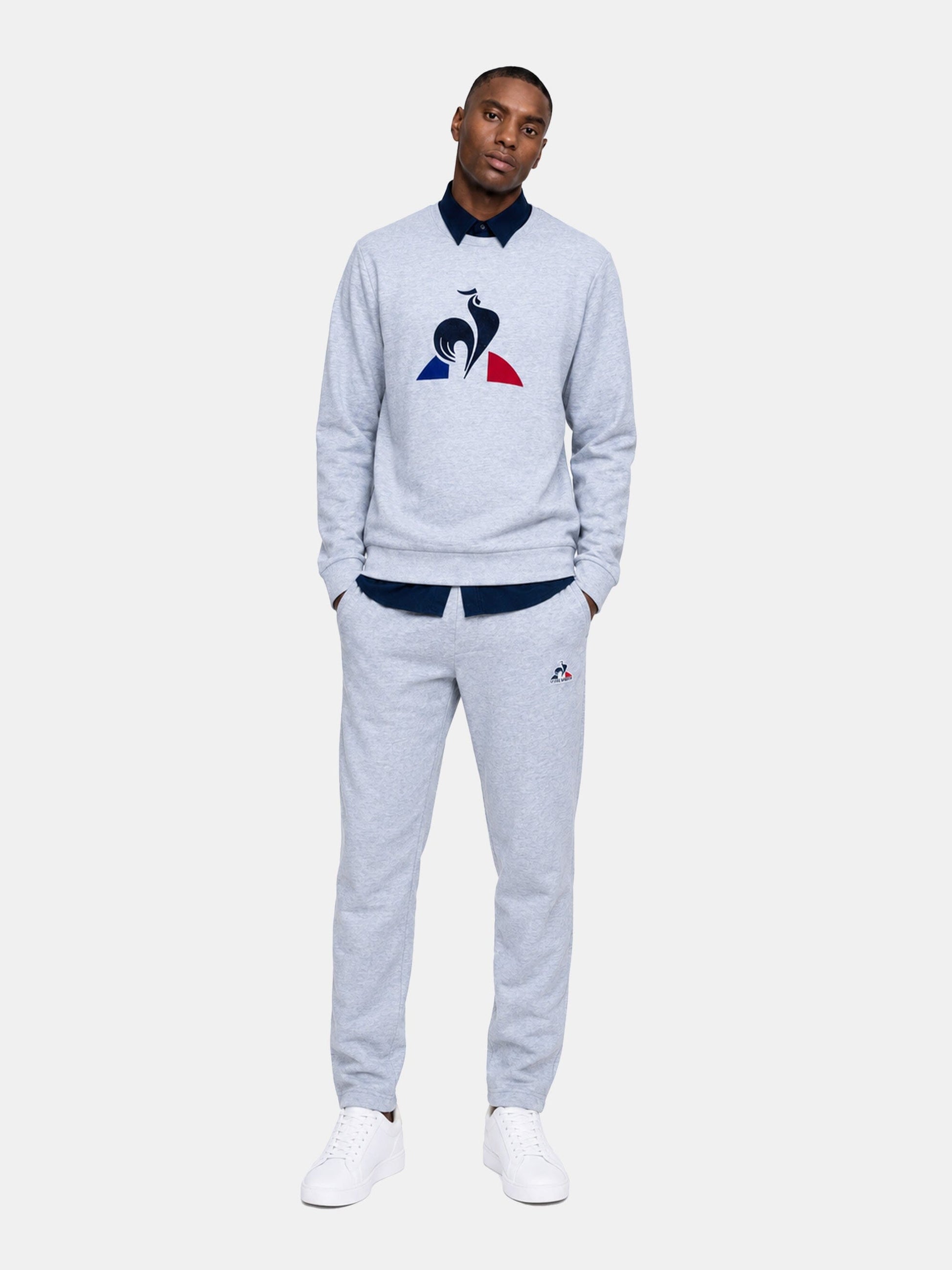 Essential Fleece Straight Trousers Light Grey - Le Coq Sportif