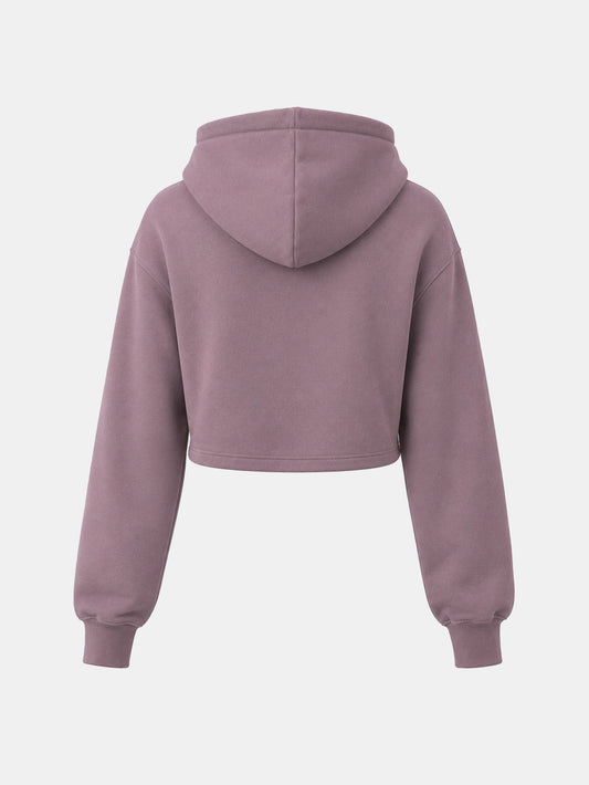 Kids Tone-on-Tone Crop Hoodie Mauve