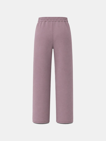 Kids Tone-on-Tone Straight Trousers Mauve